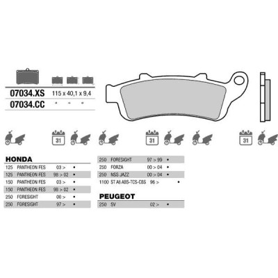Brembo 07034XS колодки тормозные МОТО(FDB2075)