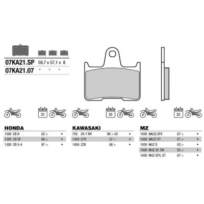 Brembo 07KA2107 колодки тормозные МОТО(FDB2111)