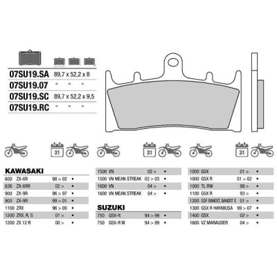 Brembo 07SU1907 колодки тормозные МОТО(FDB873)