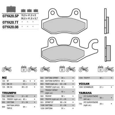 Brembo 07YA2008 колодки тормозные МОТО(FDB631)