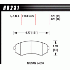 Колодки тормозные HB231Z.625 HAWK Perf. Ceramic