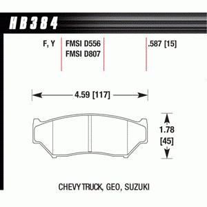 Колодки тормозные HB384F.587 HAWK HPS