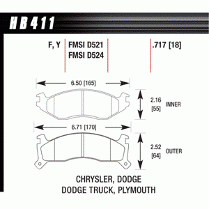 Колодки тормозные HB411F.717 HAWK HPS