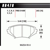 Колодки тормозные HB470R.643 HAWK Street Race Mazda RX-8