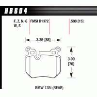 Колодки тормозные HB604Z.598 HAWK PC задние BMW 135i (E88), (E82)