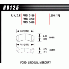Колодки тормозные HB125N.650 HAWK HP Plus