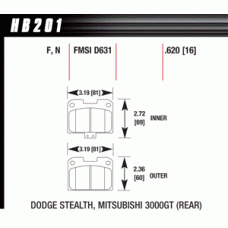 Колодки тормозные HB201N.620 HAWK HP Plus