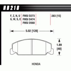 Колодки тормозные HB218R.583 HAWK Street Race передние Honda