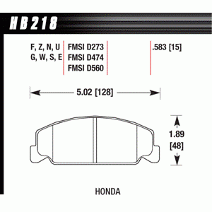 Колодки тормозные HB218R.583 HAWK Street Race передние Honda