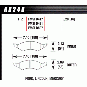 Колодки тормозные HB240F.620 HAWK HPS