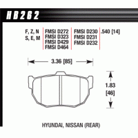 Колодки тормозные HB262M.540 HAWK Black Nissan (Rear) 14 mm
