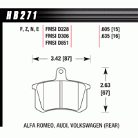 Колодки тормозные HB271F.605 HAWK HPS задние AUDI / VW
