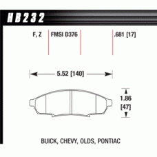 Колодки тормозные HB232Z.681 HAWK Perf. Ceramic