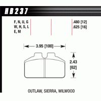 Колодки тормозные HB237L.625 HAWK MT-4 Wilwood BB, AP Racing, Outlaw 16 mm