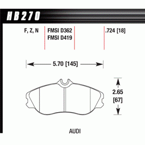 Колодки тормозные HB270E.724 HAWK Blue 9012