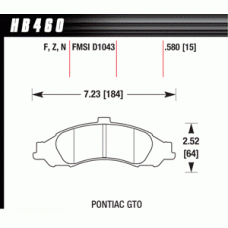 Колодки тормозные HB460N.580 HAWK HP Plus