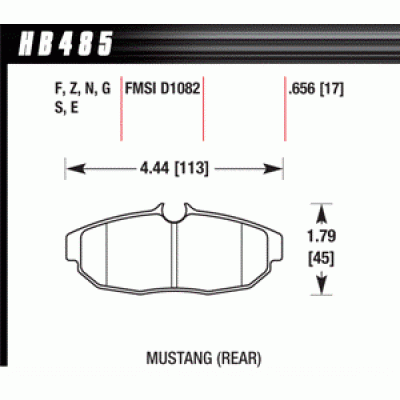 Колодки тормозные HB485R.656 HAWK Street Race