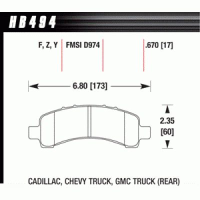Колодки тормозные HB494F.670 HAWK HPS