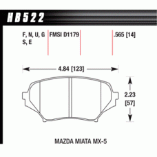 Колодки тормозные HB522R.565 HAWK Street Race