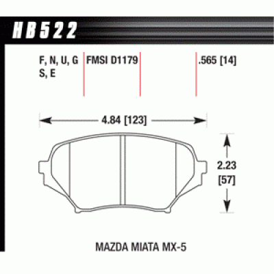 Колодки тормозные HB522R.565 HAWK Street Race