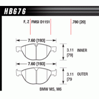 Колодки тормозные HB676Z.671 HAWK Perf. Ceramic
