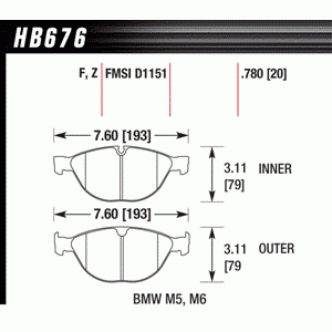 Колодки тормозные HB676Z.671 HAWK Perf. Ceramic