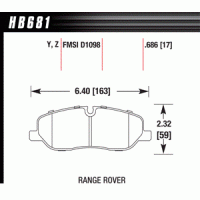 Колодки тормозные HB681Y.686 HAWK LTS Land Rover Discovery 3, 4; Range Rover 3