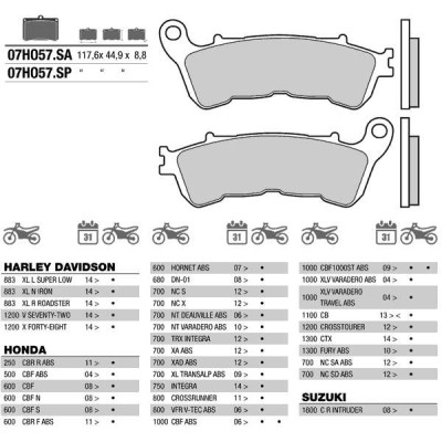 Brembo 07HO57SA колодки тормозные МОТО(FDB2196)