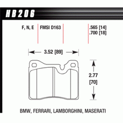 Колодки тормозные HB206N.700 HAWK HP Plus