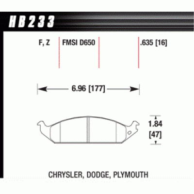 Колодки тормозные HB233F.635 HAWK HPS