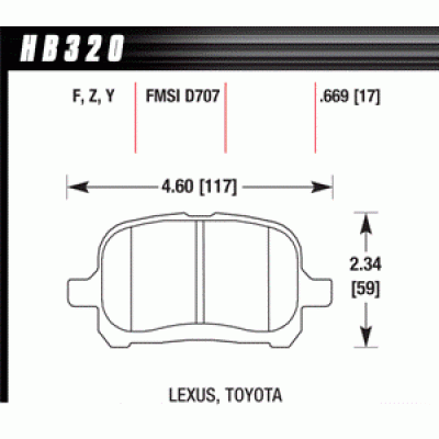 Колодки тормозные HB320Y.669 HAWK LTS