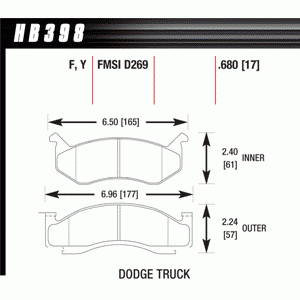 Колодки тормозные HB398Y.680 HAWK LTS