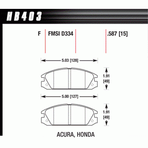 Колодки тормозные HB403F.587 HAWK HPS