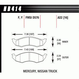 Колодки тормозные HB414F.622 HAWK HPS