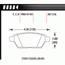 Колодки тормозные HB564N.567 HAWK HP Plus
