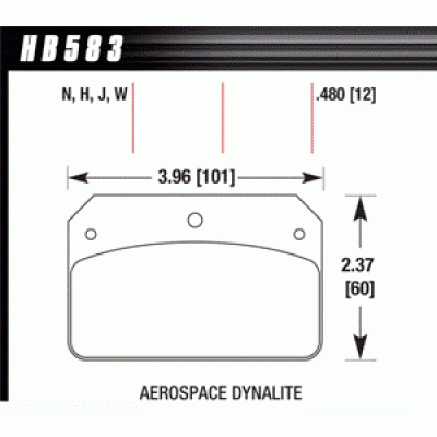 Колодки тормозные HB583H.480 HAWK DTC-05 Aerospace Dynalite .218 in. Hole 12 mm