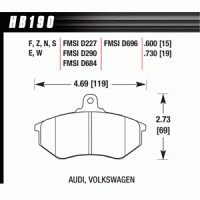 Колодки тормозные HB190Z.730A HAWK PC передние VW Golf II,III