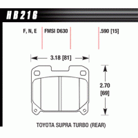 Колодки тормозные HB216S.590 HAWK HT-10 Toyota Supra Turbo (Rear) 15 mm