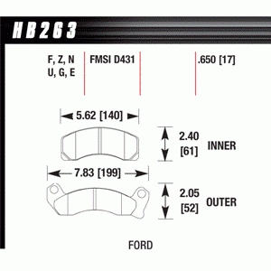 Колодки тормозные HB263F.670 HAWK HPS