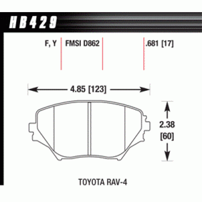 Колодки тормозные HB429Y.681 HAWK LTS