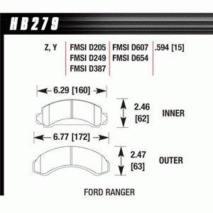 Колодки тормозные HB279Y.594 HAWK LTS