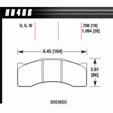 Колодки тормозные HB486W.708 HAWK DTC-30 Brembo 18 mm