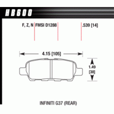 Колодки тормозные HB600N.539 HAWK HP Plus