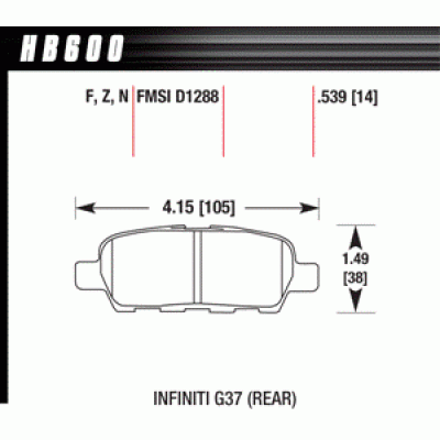 Колодки тормозные HB600N.539 HAWK HP Plus