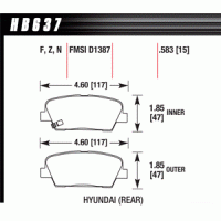 Колодки тормозные HB637N.583 HAWK HP Plus