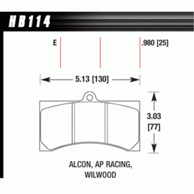 Колодки тормозные HB114E.980 HAWK Blue 9012 AP Racing 25 mm