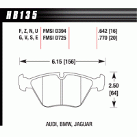 Колодки тормозные HB135N.770 HAWK HP+ передние BMW 5 (E34) / 7 (E32) / M3 3.0 E36
