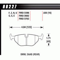 Колодки тормозные HB227R.630 HAWK Street Race задние BMW 5 (E34) / 7 (E32) / M3 3.0 E36