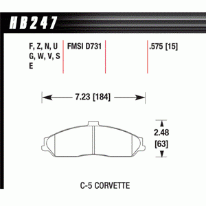 Колодки тормозные HB247R.575 HAWK Street Race