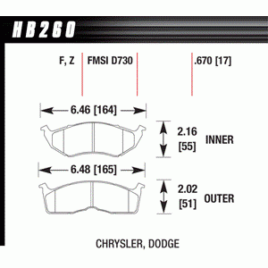 Колодки тормозные HB260Z.670 HAWK Perf. Ceramic